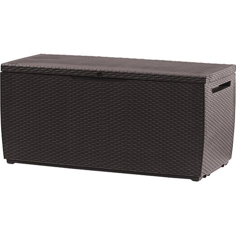 KETER Arcón exterior jardín baúl para EXTERIOR CAPRI 305 litros almacenaje resina ratán gran capacidad Jardín armario cobertizo 123x53.5x57 WxDxH cm