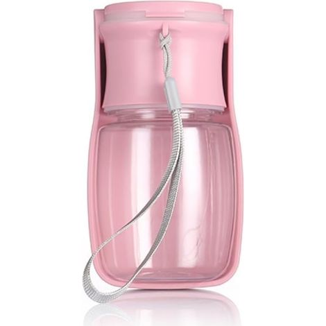 Tragbare Outdoor-Trinkflasche für Hunde, 350 ml faltbare Trinkflasche für Welpen und Katzen mit BPA-freiem Futterspender für Reisen und Spaziergänge im Freien (1/3)