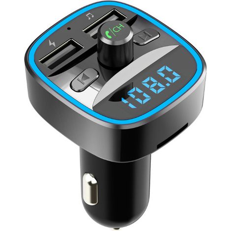 T25 Series Car MP3 Bluetooth Player Car Charger Fast Charging T25Q Bluetooth Hands-free FM Transmitter -- T25 Blue Ambient Light (1/3)
