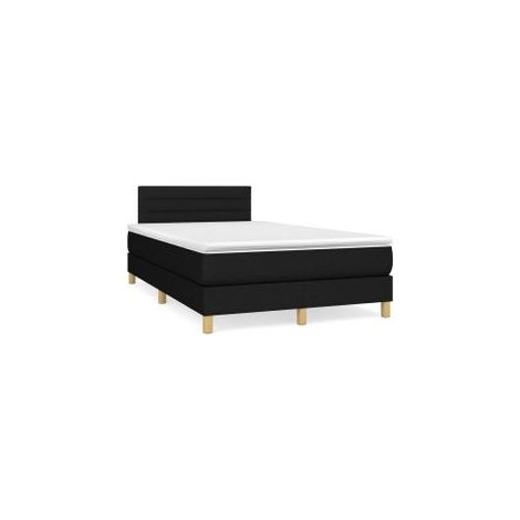Sommier à lattes de lit avec matelas Noir 120x200 Tissu (1/5)