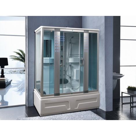 Cabina idromassaggio con vasca, fm, cromoterapia 160x85 full optional Sicorage Roxul Lite