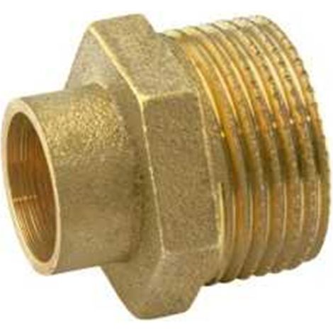 Entronque Macho Latón 18mm x 1/2" Para Soldar Y Roscar Pack 10 Uds
