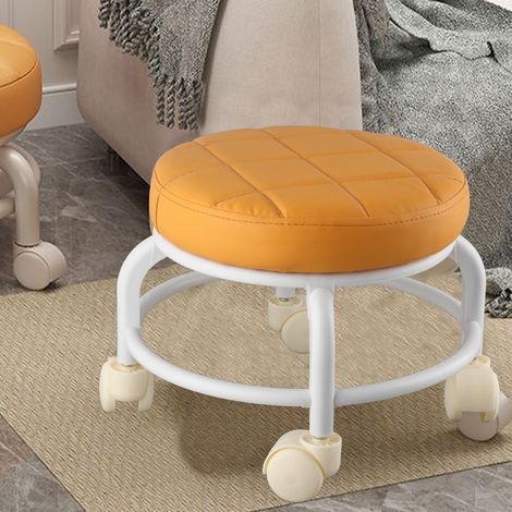 Für den Hausgebrauch, rollbarer Hocker für Kinder, multifunktionaler Hocker zum Schuhewechseln, universeller Kinderstuhl mit Rädern, niedriger mobiler Hocker, Hocker für Fliesenfugen, orange. (1/5)
