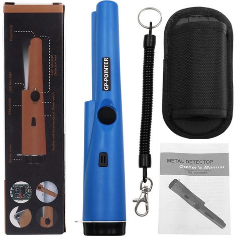 Petit détecteur de métaux portable à tige de positionnement haute précision, détection à 360 degrés (bleu) (1/5)