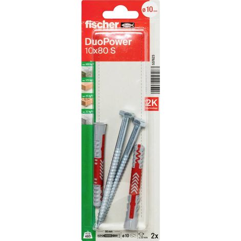 Fischer 543797 DuoPower 10 x 80 S K NV Kit tasselli 80 mm 10 mm 1 KIT (1/2)