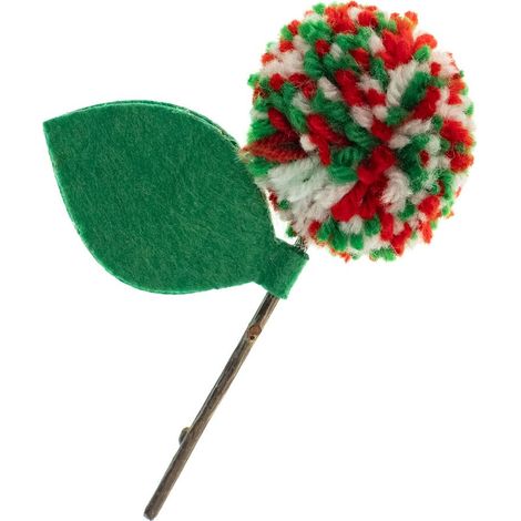 Gioco per gatti natalizio pon pon con bastoncino matatabi 14 cm