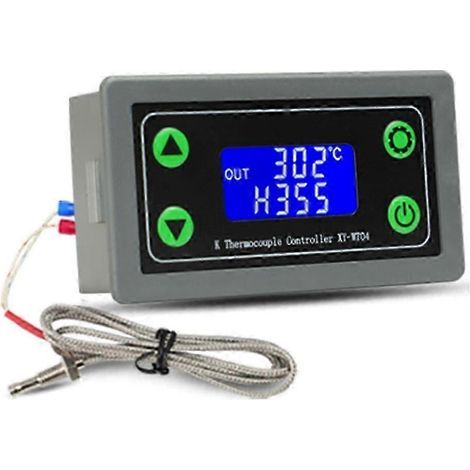 Thermostat numérique haute température XY-WT04, thermocouple de type K, régulateur de température haute température -99 à 999 degrés, gris/noir (1/4)