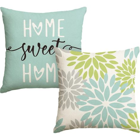 Set di 2 federe decorative primaverili verdi 45x45 cm (1/5)