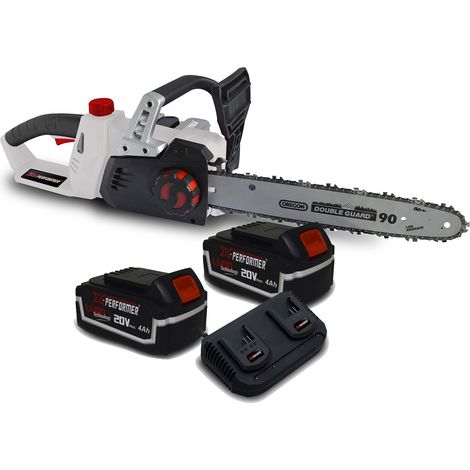 Tronçonneuse 40V (2x20V) X-Performer XPTRO40LI-2B - Double Sécurité - Graissage Auto + 2 Batteries 4Ah - Double chargeur