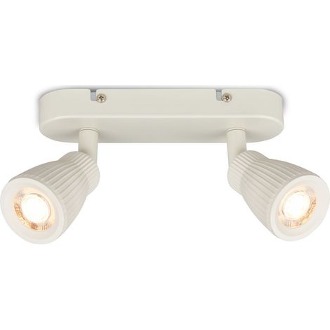 Briloner Plafoniera LED Orientabile 20 cm 7W 800lm 3000K Bianco Caldo 2 Luci Bianco Antico - Faretto Da Soffitto Soggiorno Corridoio Cucina Ufficio (1/5)