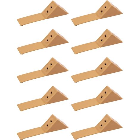 Cyclingcolors – Lot de 10 équerres d'assemblage doubles en plastique marron clair – Cache de fermeture inclus – Pour assemblage esthétique de meubles (1/2)