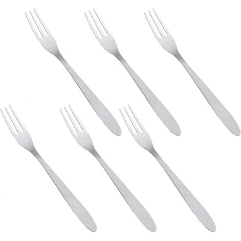 Fourchette À Dessert - Acier Inoxydable 304 - 13 Cm - Pour Pâtisserie Fruits Grillade - Usage Cuisine Service Table - Lot De 6 (1/5)