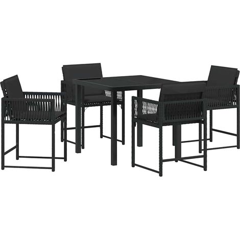 Maison Exclusive - Set da Pranzo per Giardino 5 pz Nero polyrattan (1/5)
