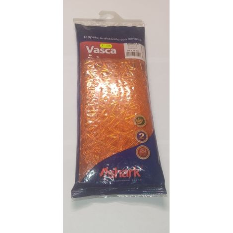 SHARK - TAPPETINO ANTISCIVOLO PER VASCABUNDLE 36x72CM - COLORE ARANCIONE