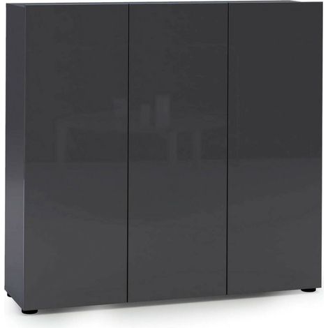 Scarpiera Stamira, Mobile Portascarpe 10 Ripiani, Made in Italy, 34x120x115h cm Nero Antracite