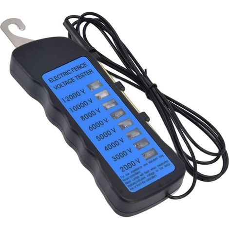 Neon Zaunspannungsprüfer, 2000 bis 12000 V Tragbarer Elektrozaunspannungsprüfer mit 8 Spannungsanzeigen und Zaunfehlerdetektor für landwirtschaftliche Betriebe (1/5)