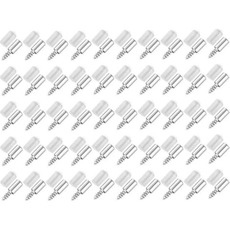 50 Pièces Vis Autotaraudeuses Support,Consoles Pour Etagères,Self-Tapping Screws Cabinet Laminate Support,Utilisé Pour Les Etagères en Verre Etc (1/4)