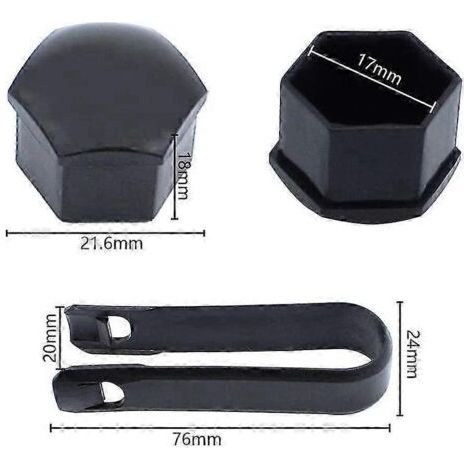 Cache-écrous de roue (20 pièces), 17 mm, avec outils, universels pour toutes marques de voitures, en plastique, protection pour écrous de roue. (1/4)