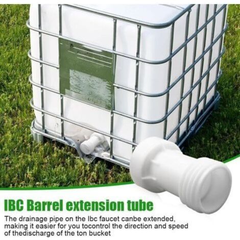 IBC-Tankzubehör, IBC-Adapter S60 x 6 Verlängerungsstück 60 mm 1000-Liter-Tankventil, Kunststoff, Grobgewinde, gerades S60 x 6 IBC-Behälterzubehör, Tankanschluss (1/4)