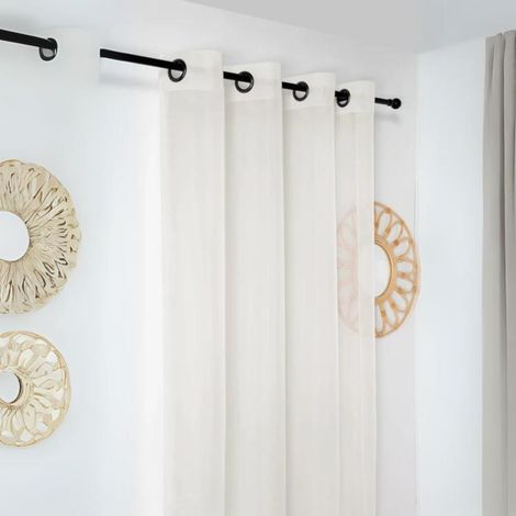 Voilage tamisant uni et doux Beige 145x240 cm (1/3)