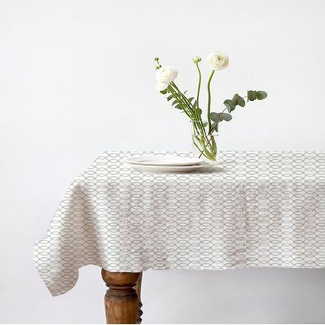 Nappe carrée anti-taches déperlante géométrique 140x140cm VOGUE (1/4)