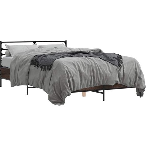 Maison Exclusive - Cadre de lit sans matelas chêne marron 140x190 cm (1/5)