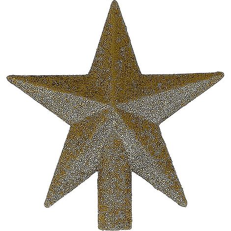 4" Mini-Stern-Weihnachtsbaumspitze „Petite Treasures“ mit Goldglitzer – unbeleuchtet (1/2)
