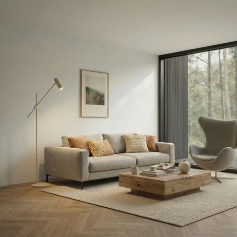 [GEBRAUCHT] B-Ware Lindby Stehleuchte Vilo LED Lampe beweglich 153cm beige Metall für Wohnräume (1/2)
