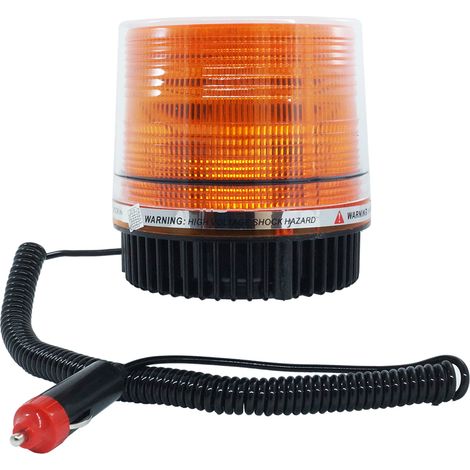 Lampeggiante Girofaro Led Base Magnetica 12V Spina Accendisigari