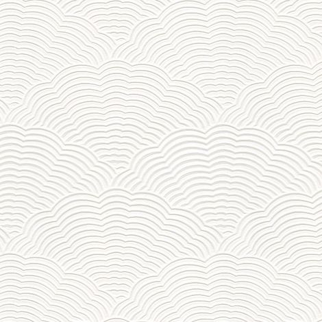 Paintable Blown Vinyl Fan Artex Embossed Textured Wallpaper White
