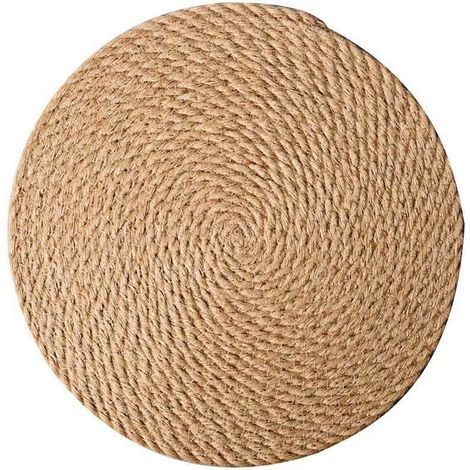 Tovagliette tessuto giro di 25 cm (10 pollici) in iuta, resistente al calore e antiscivolo per il tavolo da pranzo, piatti, pentole e padelle. (1/5)