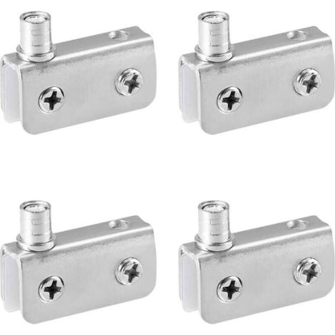 Paquet de 4 Pivot Porte Verre, Charniere Porte Verre, Acier Inoxydable, Ajustement pour Verre de 5-8mm (1/5)