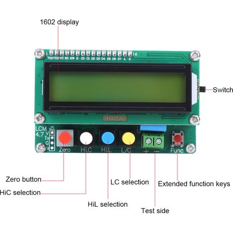 LC-100-A Capacimètre Numérique Haute Précision Composants Électroniques Mini Interface USB (1/5)