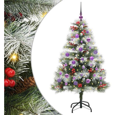 Sapin de Noël artificiel, vert et blanc, 150 cm (1/5)