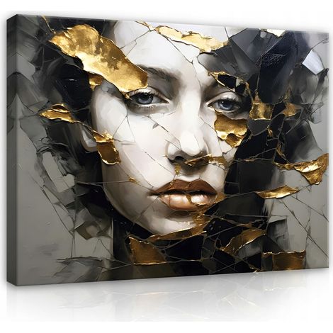 tableau femme visage abstrait moderne 60x40 (1/3)