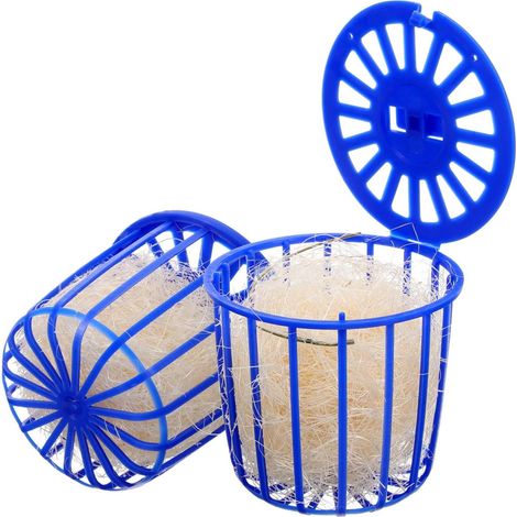 Nid Oiseau - 2 Pièces - Coton Bleu - Suspendu - Perruches Canaris - Lavable (1/5)