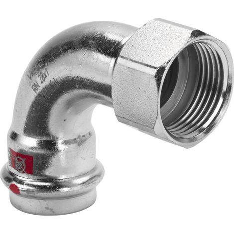Viega Prestabo-Codo de transición 90 grados, d 22mm, Rp 3/4 Acero no aleado, cincado Modelo 1114.5, 601324