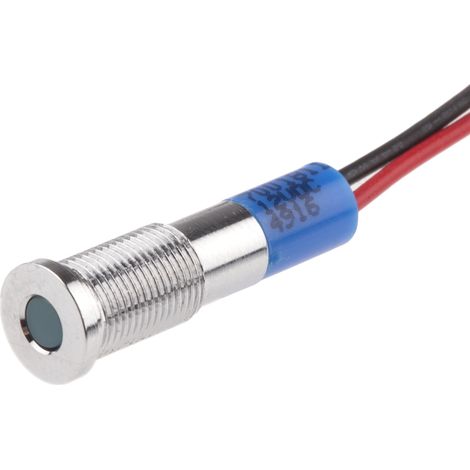 Voyant LED lumineux Bleu RS PRO, dia. 6mm, 12V c.c., taille de la lampe 3 mm, IP67 ( Prix pour 1 ) (1/2)
