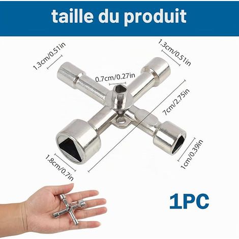 Clé Triangle 5 Zinc Pour Poubelle, Coffrets Et Compteurs (1/4)