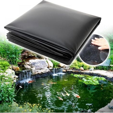 Revestimiento para estanques de peces, piscinas, revestimiento para estanques, membrana reforzada de 3 m x 4,5 m x 0,2 mm, color negro. (1/4)