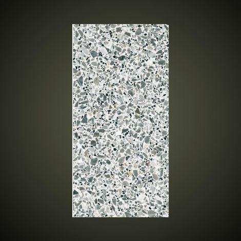 Véritable Carreau Terrazzo fond blanc inclusions multicolores VIOLEG 60x30 cm boîte de 0.72m2 Satiné - Gioia Materia