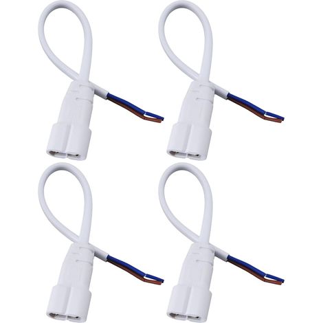 Lot de 4 câbles d'alimentation à 2 broches pour tube LED 15 cm pour plafonnier hexagonal en nid d'abeille T5 (1/5)