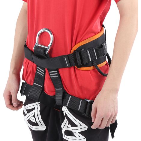 Harnais de sécurité antichute demi-corps pour descente en rappel, sauvetage, escalade, spéléologie, soutien lombaire confortable, travail en hauteur et en extérieur (1/5)