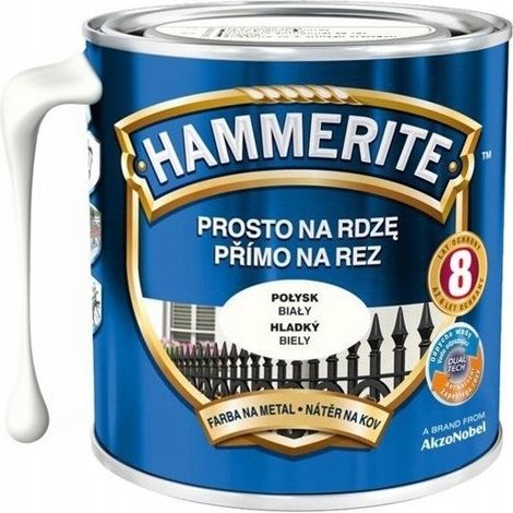 Vernice metallizzata Hammerite bianco ruggine 0,7 l