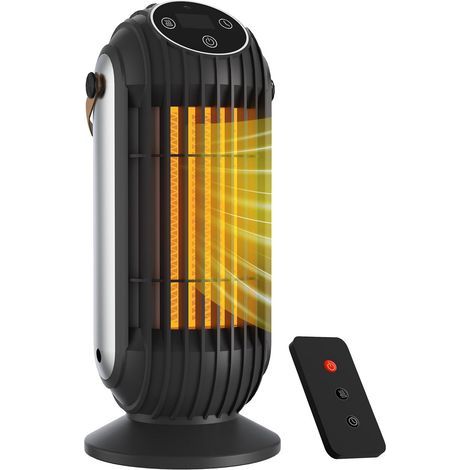 Chauffage Appoint 1500W Télécommande Minuterie 7h 3 Modes Protection Surchauffe Basculement Portable Maison Bureau (1/5)