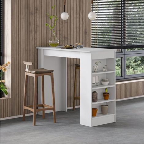 Penisola Da Cucina Tavolo alto con Piano Struttura Bianco (1/5)