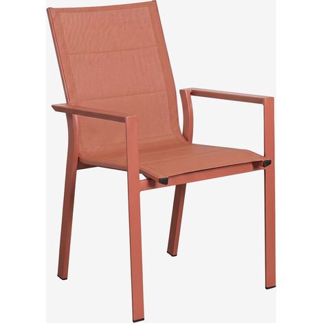 Pack de 2 sillas de jardín apilables con reposabrazos en aluminio Karena SKLUM (1/5)