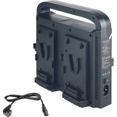Trade-Shop V-Mount Li-Ion Akku 4-Kanal-Ladegerät inkl. Euro Netzkabel für Amita BP-L100 BP-L130 BP-L160 BP-L200 E RED S-8080S S-8082S S-8110S S-8132S