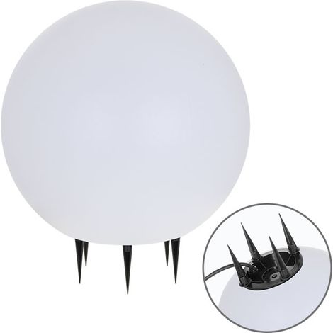 Bolas de Luz con Clavo BONINA IP65 1xE27 Al.46xD.40cm Blanco (1/2)