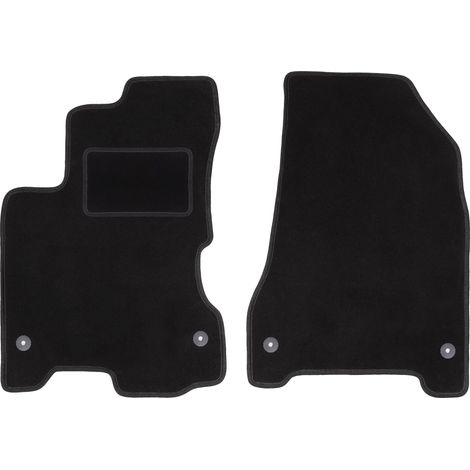 Tapis de sol avant noirs pour Renault Koleos I SUV (2007-2016).